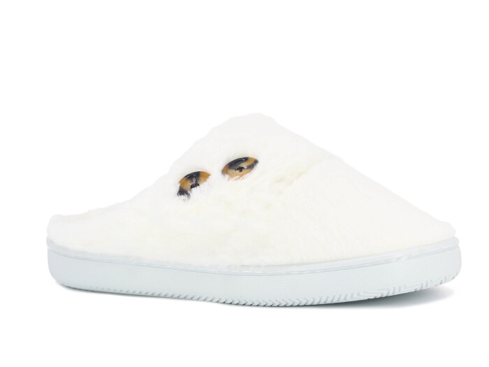 Riyam Zenne Yeni Gondol Düğmeli Ev Terliği Beyaz 