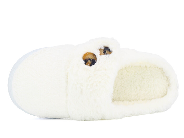 Riyam Zenne Yeni Gondol Düğmeli Ev Terliği Beyaz - Riyam (1)