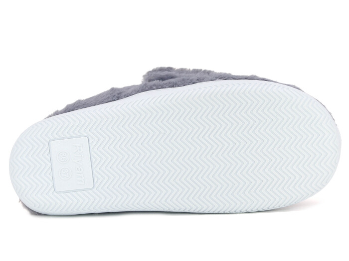 Riyam Zenne Yeni Gondol Düğmeli Ev Terliği Gri - 3