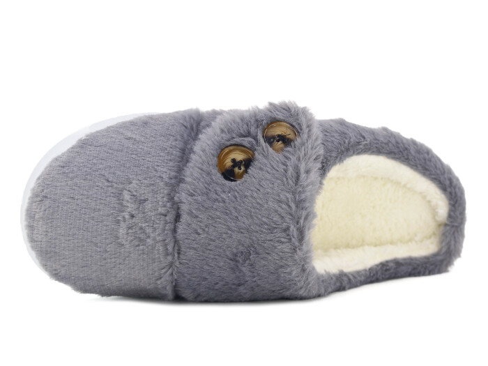 Riyam Zenne Yeni Gondol Düğmeli Ev Terliği Gri - Riyam (1)