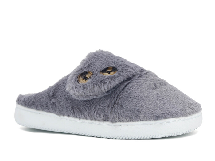 Riyam Zenne Yeni Gondol Düğmeli Ev Terliği Gri - Riyam