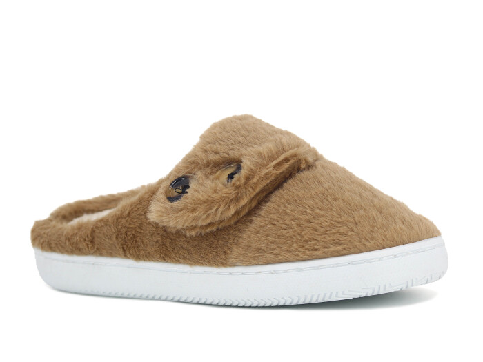 Riyam Zenne Yeni Gondol Düğmeli Ev Terliği Kahve - Riyam