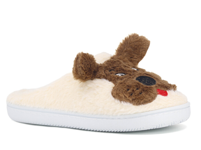 Riyam Zenne Yeni Gondol Köpekli Ev Terliği Ekru - Riyam