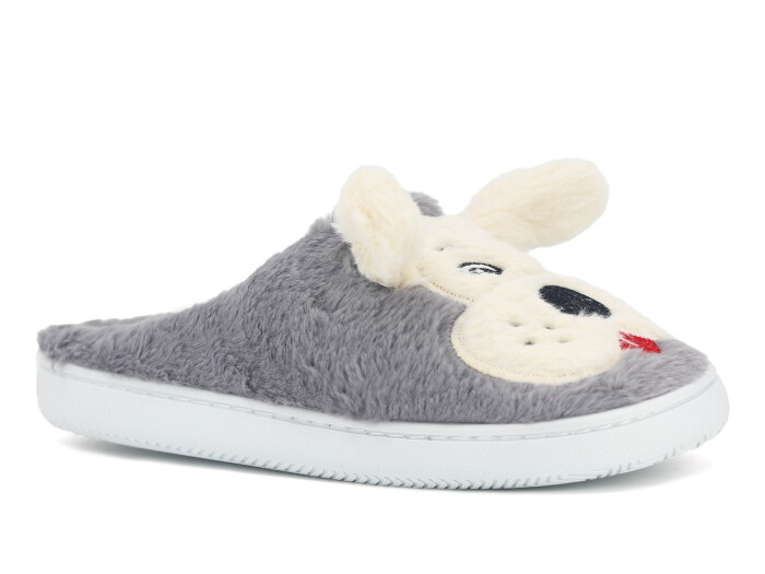 Riyam Zenne Yeni Gondol Köpekli Ev Terliği Gri - 1