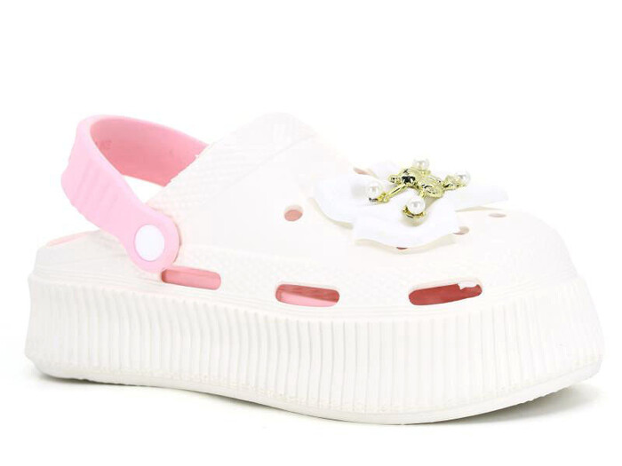 Rooster Zenne 224-C Kutulu Eva Cross Terlik Vanilya - Pembe - Rooster