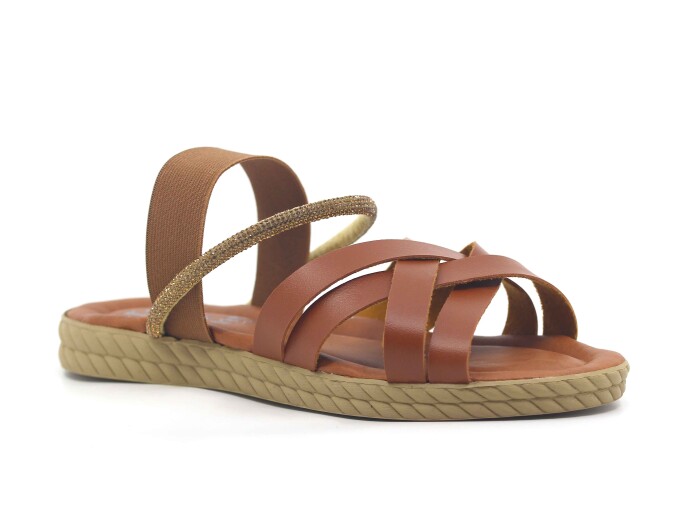 Rose Zenne 2025 Taşlı Sandalet Taba 