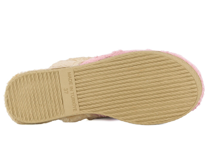 Rose Zenne Ay Tokalı Peluşlu Ev Terliği Pudra - 3