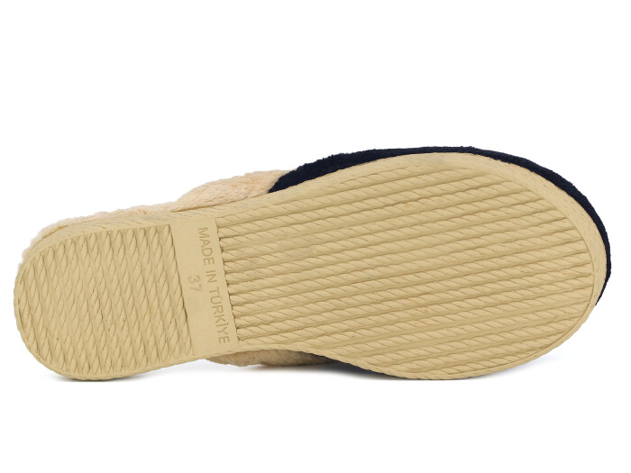 Rose Zenne Ay Tokalı Peluşlu Ev Terliği Siyah - 3