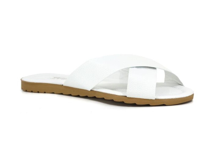 Rose Zenne Çapraz Günlük Terlik Beyaz - Rose