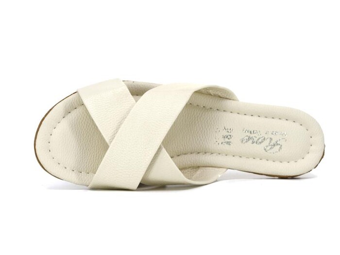 Rose Zenne Çapraz Günlük Terlik Krem - Rose (1)