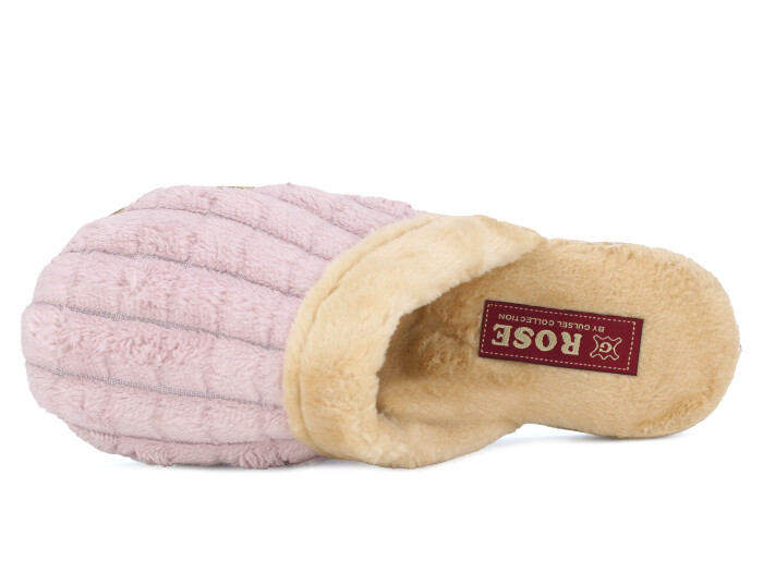 Rose Zenne Düz Dikişli Peluşlu Ev Terliği Pudra - Rose (1)