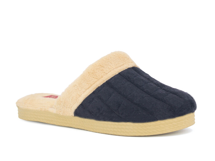 Rose Zenne Düz Dikişli Peluşlu Ev Terliği Siyah - 1