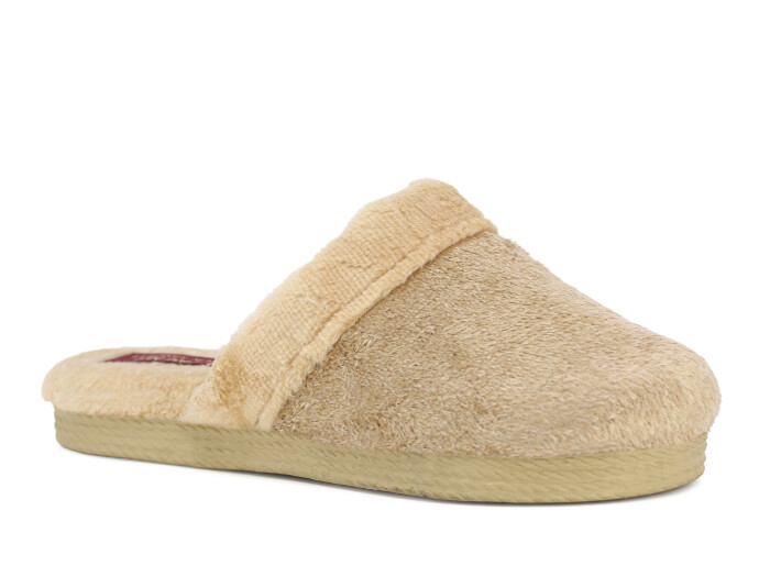 Rose Zenne Düz Peluşlu Ev Terliği Bej - 1