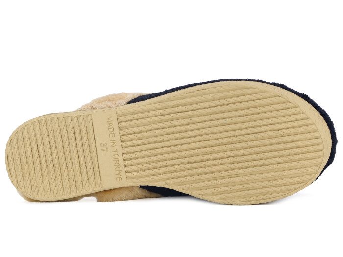 Rose Zenne Düz Peluşlu Ev Terliği Siyah - 3