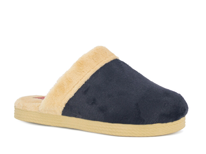 Rose Zenne Düz Peluşlu Ev Terliği Siyah - Rose