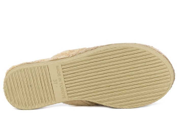 Rose Zenne H Tokalı Peluşlu Ev Terliği Bej - 3