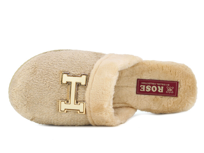 Rose Zenne H Tokalı Peluşlu Ev Terliği Bej - 2