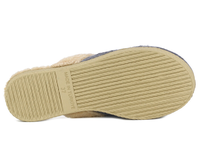 Rose Zenne H Tokalı Peluşlu Ev Terliği Gri - 3