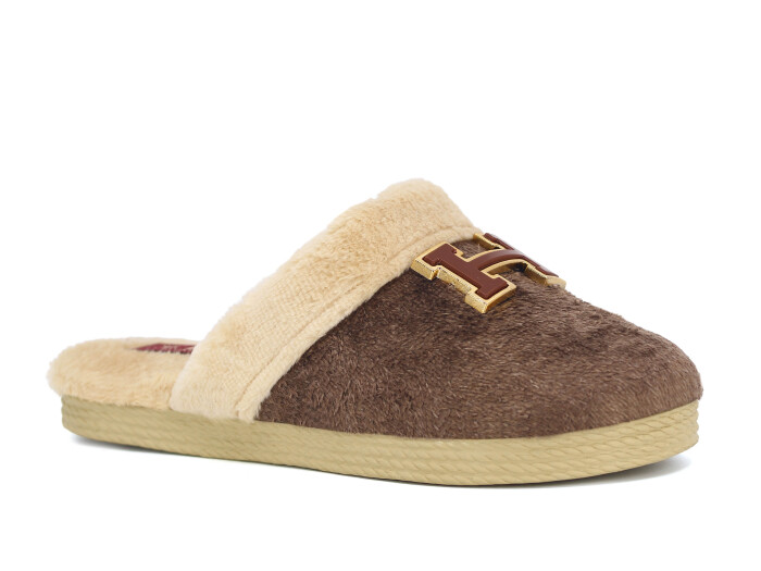 Rose Zenne H Tokalı Peluşlu Ev Terliği Kahve - 1