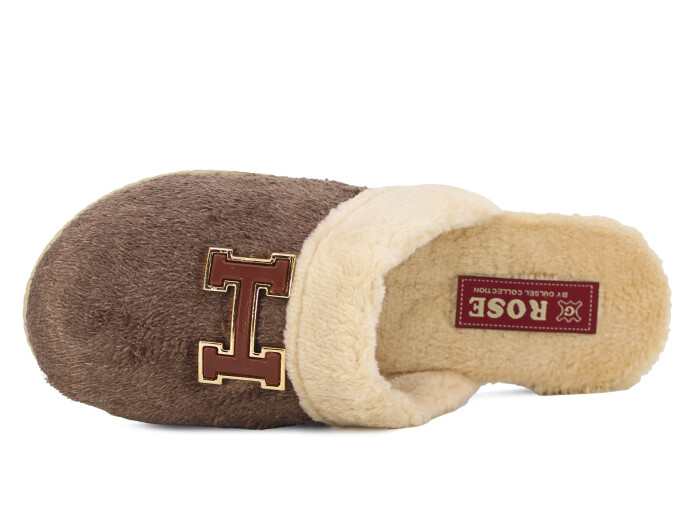 Rose Zenne H Tokalı Peluşlu Ev Terliği Kahve - Rose (1)