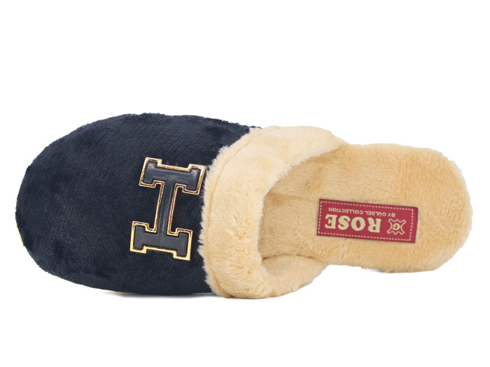 Rose Zenne H Tokalı Peluşlu Ev Terliği Siyah - Rose (1)