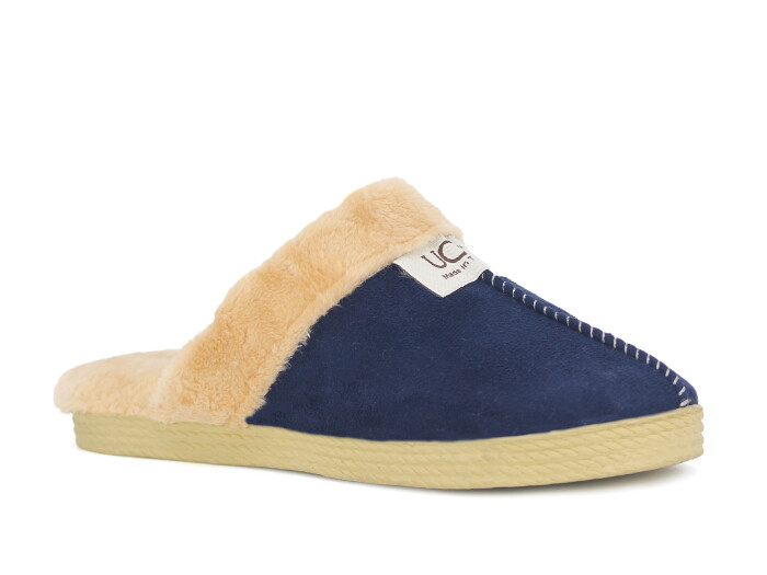 Rose Zenne Hasır Taban UCC Gondol Peluşlu Ev Terliği Lacivert - Rose