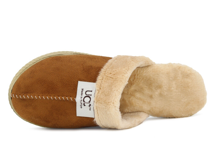 Rose Zenne Hasır Taban UCC Gondol Peluşlu Ev Terliği Taba - 2