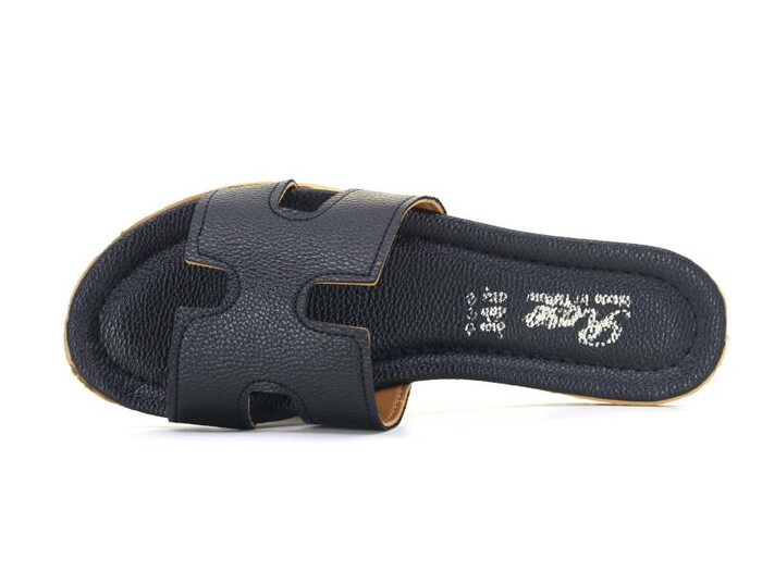 Rose Zenne Hermes 2024 Günlük Terlik Siyah - Rose (1)