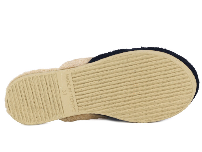 Rose Zenne Kalpli Tokalı Peluşlu Ev Terliği Siyah - 3