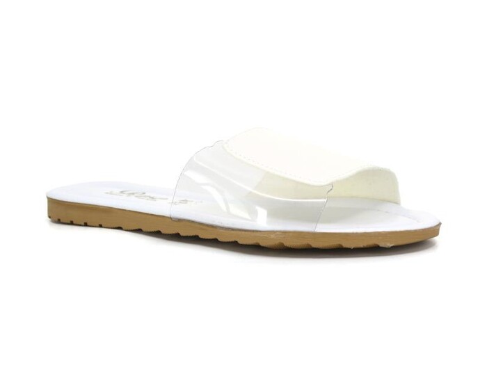 Rose Zenne Şeffaf Günlük Terlik Beyaz - Rose