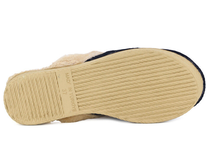 Rose Zenne UCC Fitilli Peluşlu Ev Terliği Siyah - 3