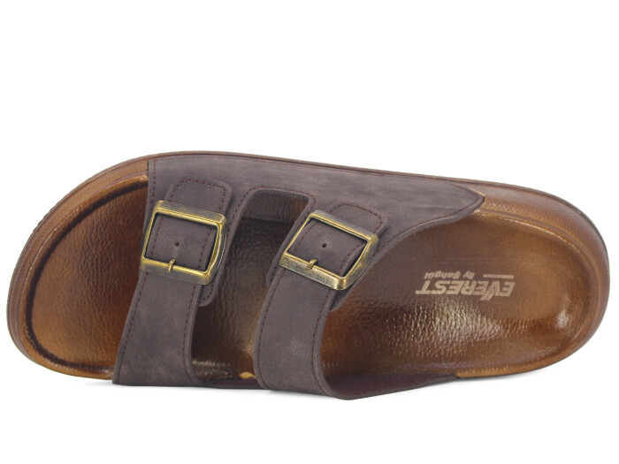 Şahgül Merdane 6401 Çift Toka Comfort Kutulu Günlük Terlik Kahve - 2