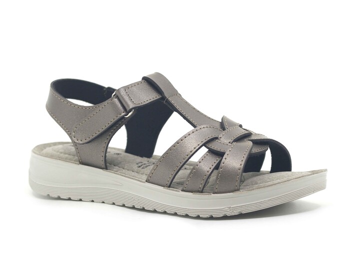 Şahgül Zenne 4151 Cırtlı Monta Sandalet Platin - 1
