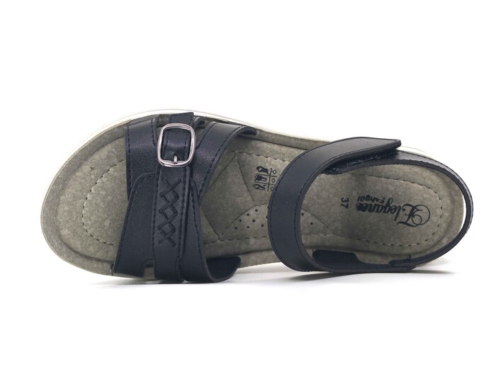 Şahgül Zenne 4153 Cırtlı Monta Sandalet Siyah