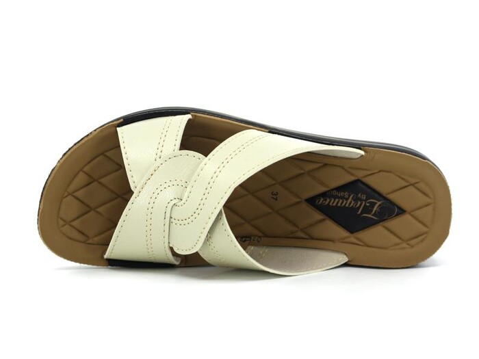 Şahgül Zenne 4504 Geçmeli Pedli Enj. Kutulu Günlük Terlik Bej - Şahgül (1)