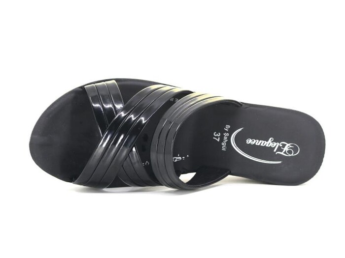 Şahgül Zenne 4802 Bantlı Kutulu Günlük Terlik Siyah - 2