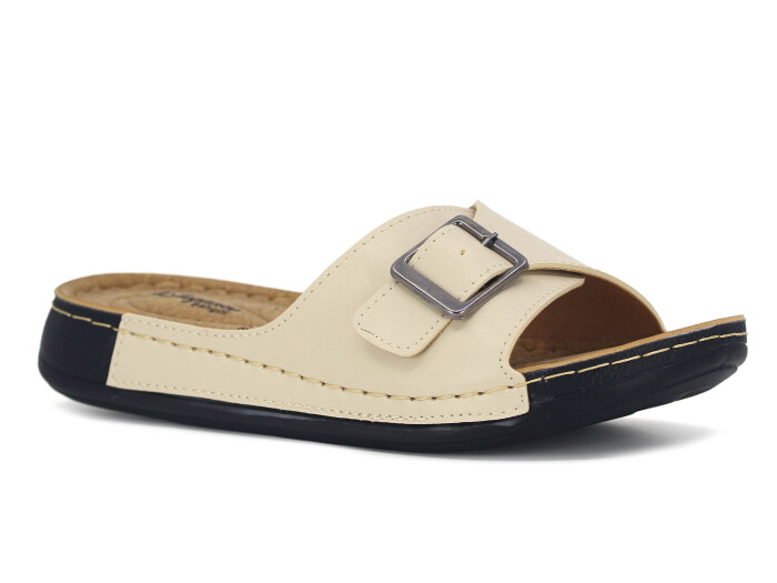 Şahgül Zenne 5301 Tek Toka Monta Günlük Terlik Bej Cilt - Şahgül