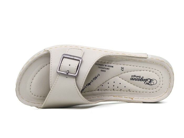 Şahgül Zenne 5301 Tek Toka Monta Günlük Terlik Bej - 2