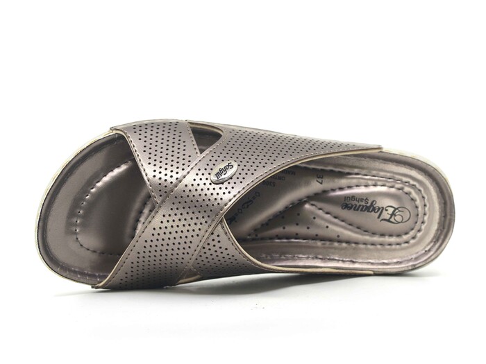 Şahgül Zenne 5302 Çapraz Lazerli Monta Günlük Terlik Platin - Şahgül (1)