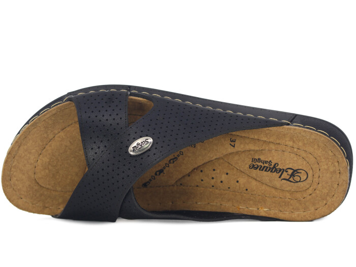 Şahgül Zenne 5302 Çapraz Lazerli Monta Günlük Terlik Siyah Cilt - Şahgül (1)