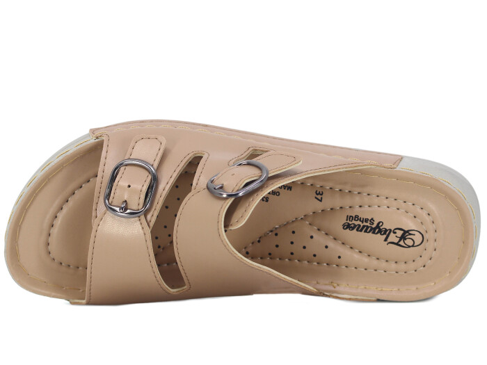 Şahgül Zenne 5303 Çift Toka Monta Günlük Terlik Nude - 2