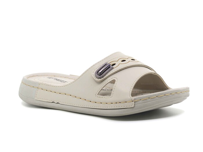 Şahgül Zenne 5305 Tokalı Monta Günlük Terlik Bej - 1