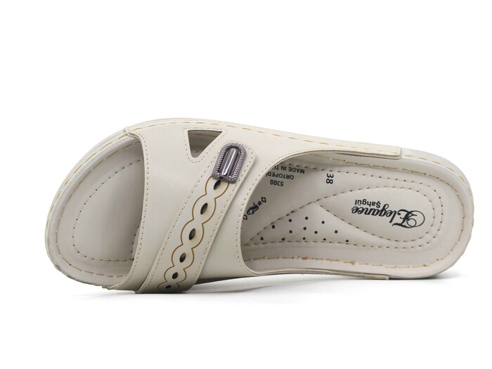 Şahgül Zenne 5305 Tokalı Monta Günlük Terlik Bej - 2