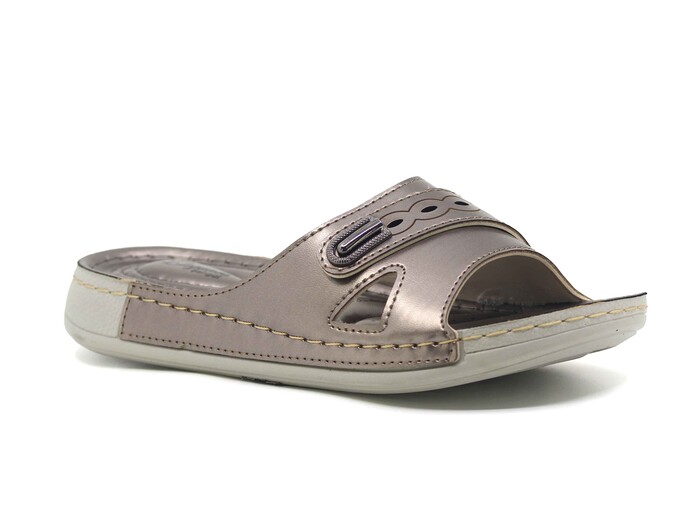 Şahgül Zenne 5305 Tokalı Monta Günlük Terlik Platin - Şahgül