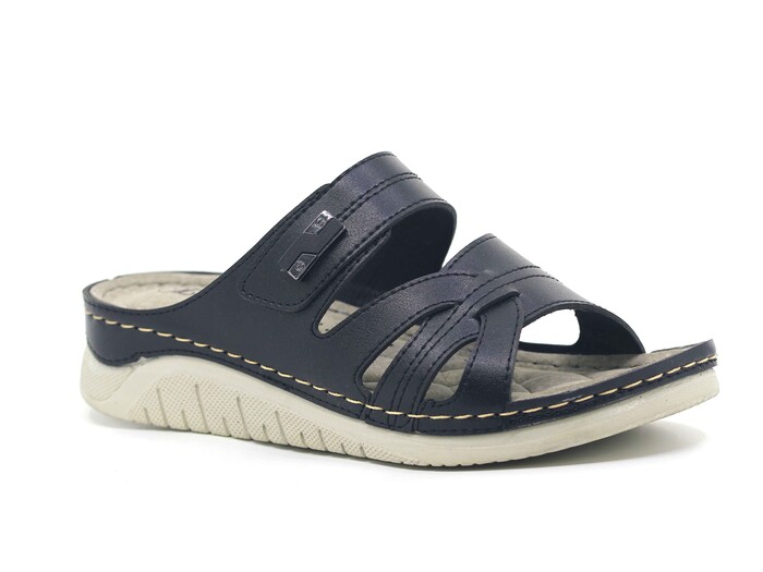 Şahgül Zenne 5507 Geçmeli Cırtlı Monta Günlük Terlik Siyah - 1