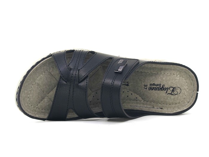 Şahgül Zenne 5507 Geçmeli Cırtlı Monta Günlük Terlik Siyah - 2