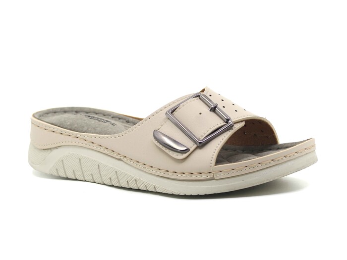 Şahgül Zenne 5501 Tek Toka Monta Günlük Terlik Bej 