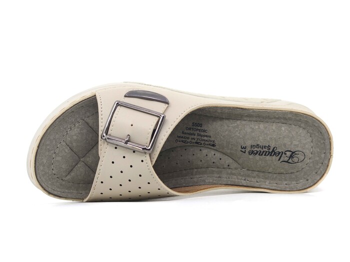 Şahgül Zenne 5501 Tek Toka Monta Günlük Terlik Bej - Şahgül (1)