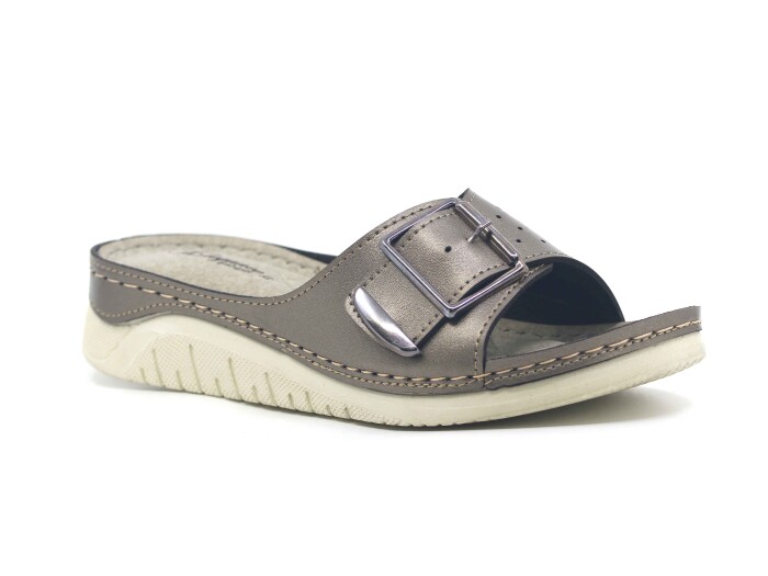 Şahgül Zenne 5501 Tek Toka Monta Günlük Terlik Platin - Şahgül