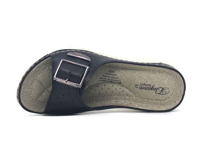 Şahgül Zenne 5501 Tek Toka Monta Günlük Terlik Siyah - 2